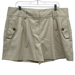 Reiss Brooklyn Pocket Front Tailored Shorts Khaki Women's Size 14 New With Tags